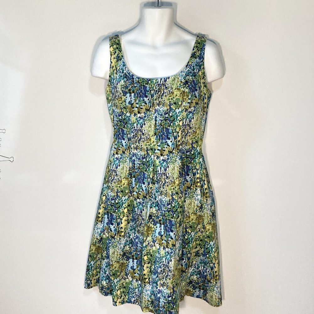Jones Studio SZ12 Impressionist print dress Parisian Gardencore Italian Coquette